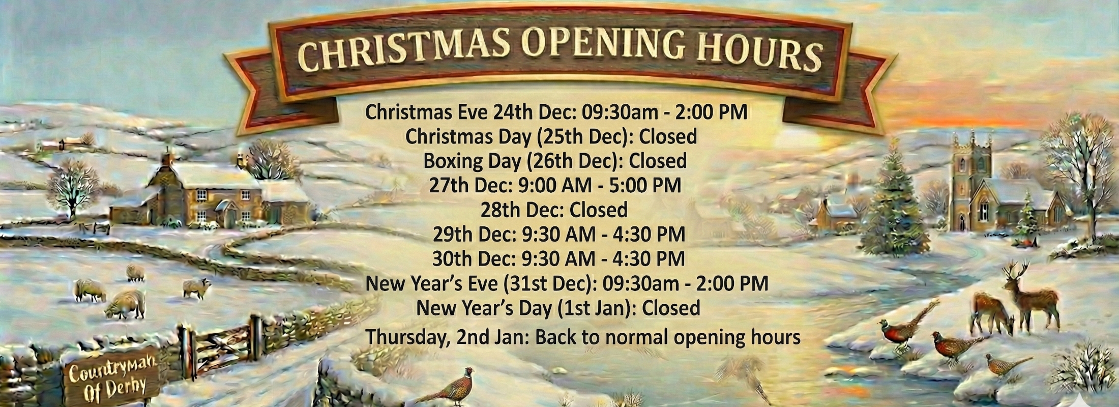 Countryman Outdoor Christmas opening times