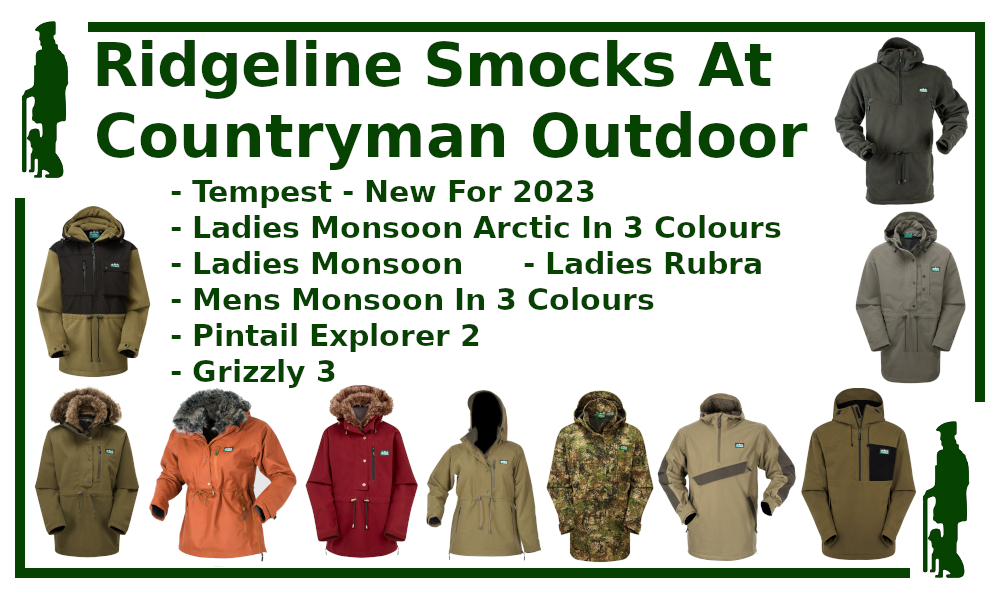 Ridgeline Monsoon, Pintail, Rubra and Tempest waterproof smocks