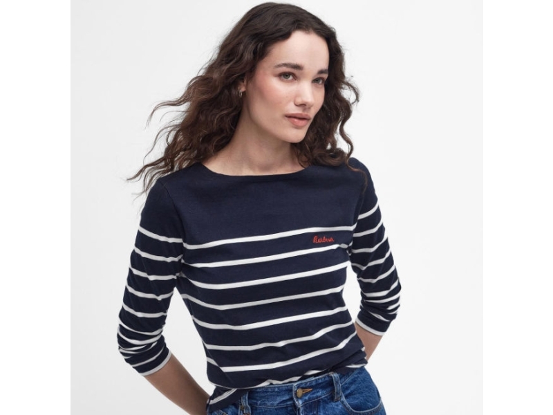 barbour navy bradley long sleeve t shirt