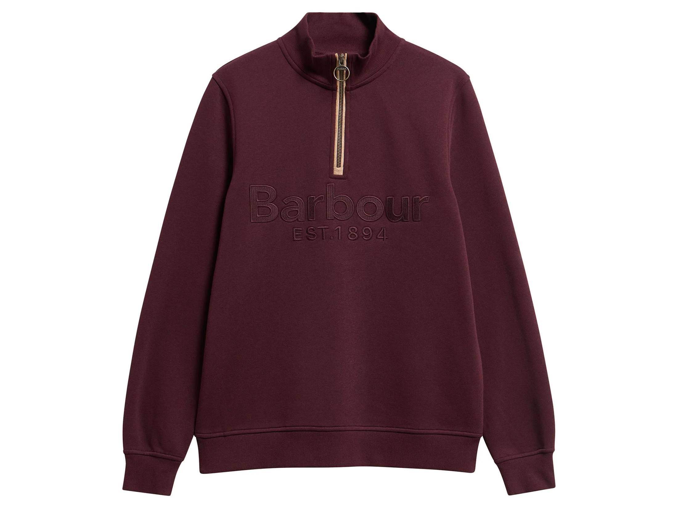 Barbour Ladies Cynthia Half Zip Sweatshirt Fig Main Image cynthia barbour half zip sweatshirt fig ladies
