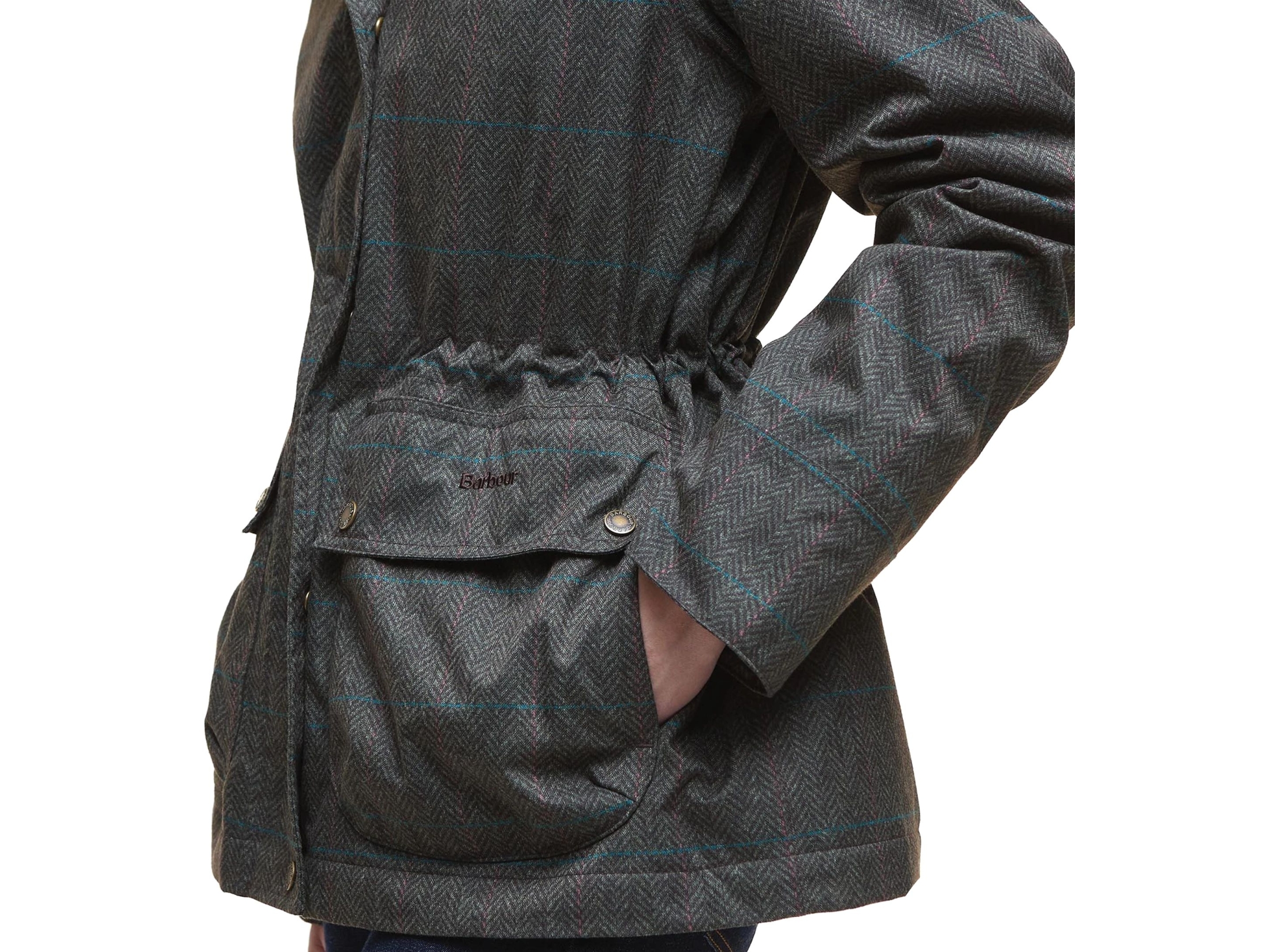 gardenia tweed dixon waterproof jacket mid length