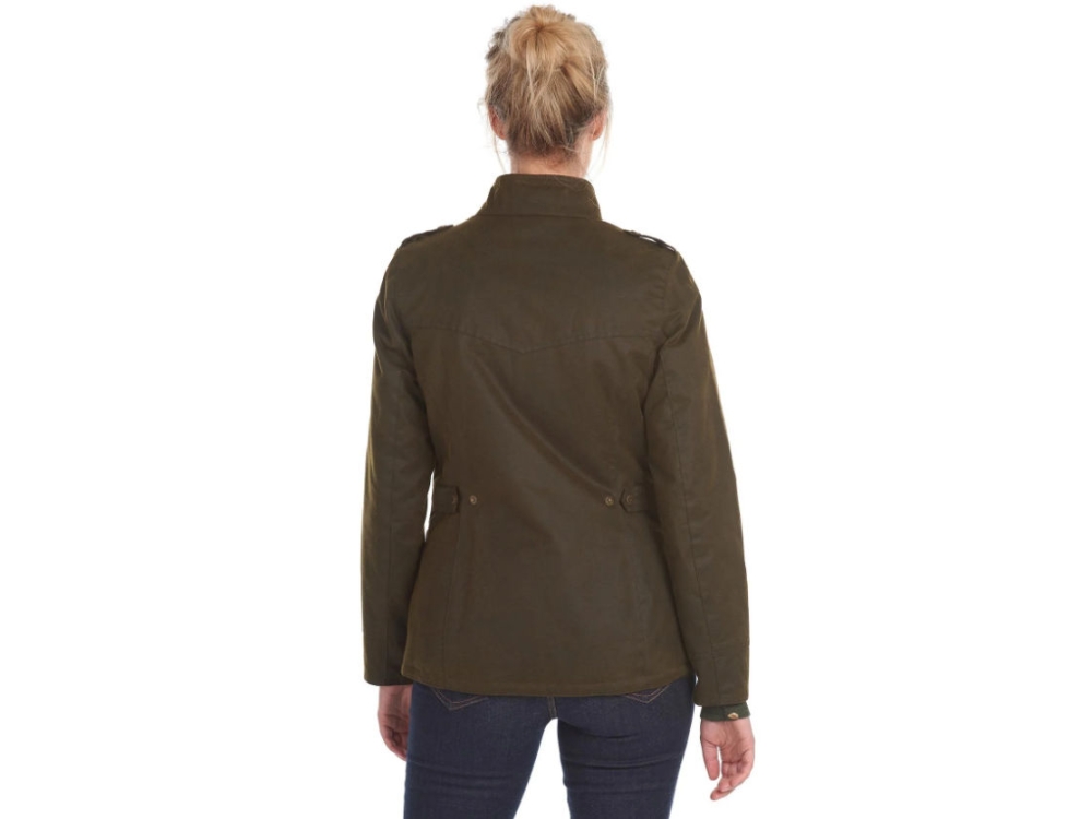 barbour winter defence wax ladies jacket