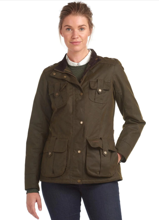 barbour womens winter defence wax jacket