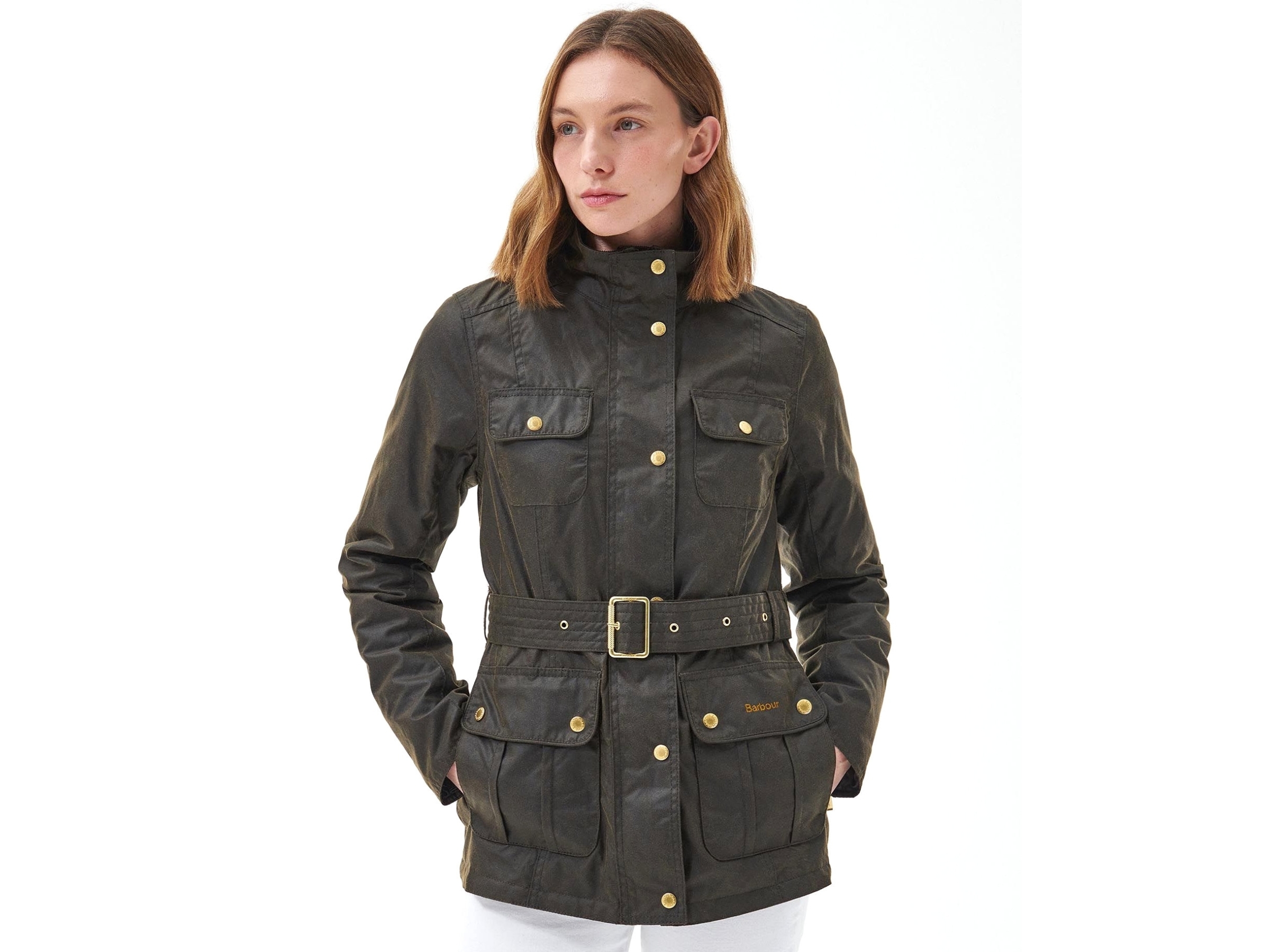 barbour winter belted utility wax ladies jacket