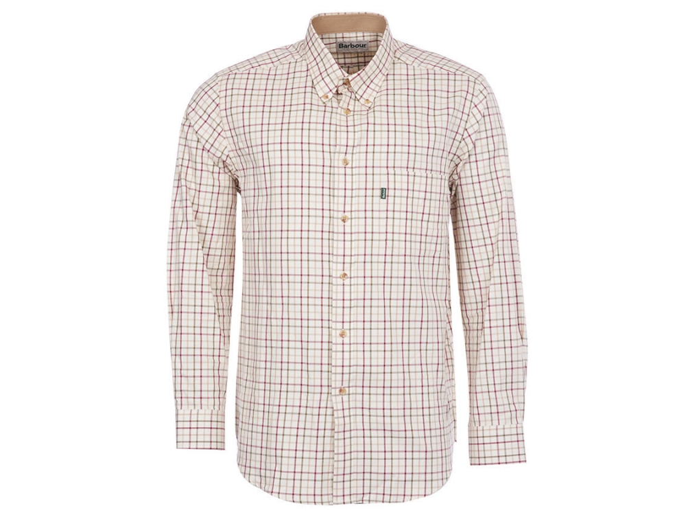 Barbour Sporting Tattersall Red & Khaki Checked Shirt