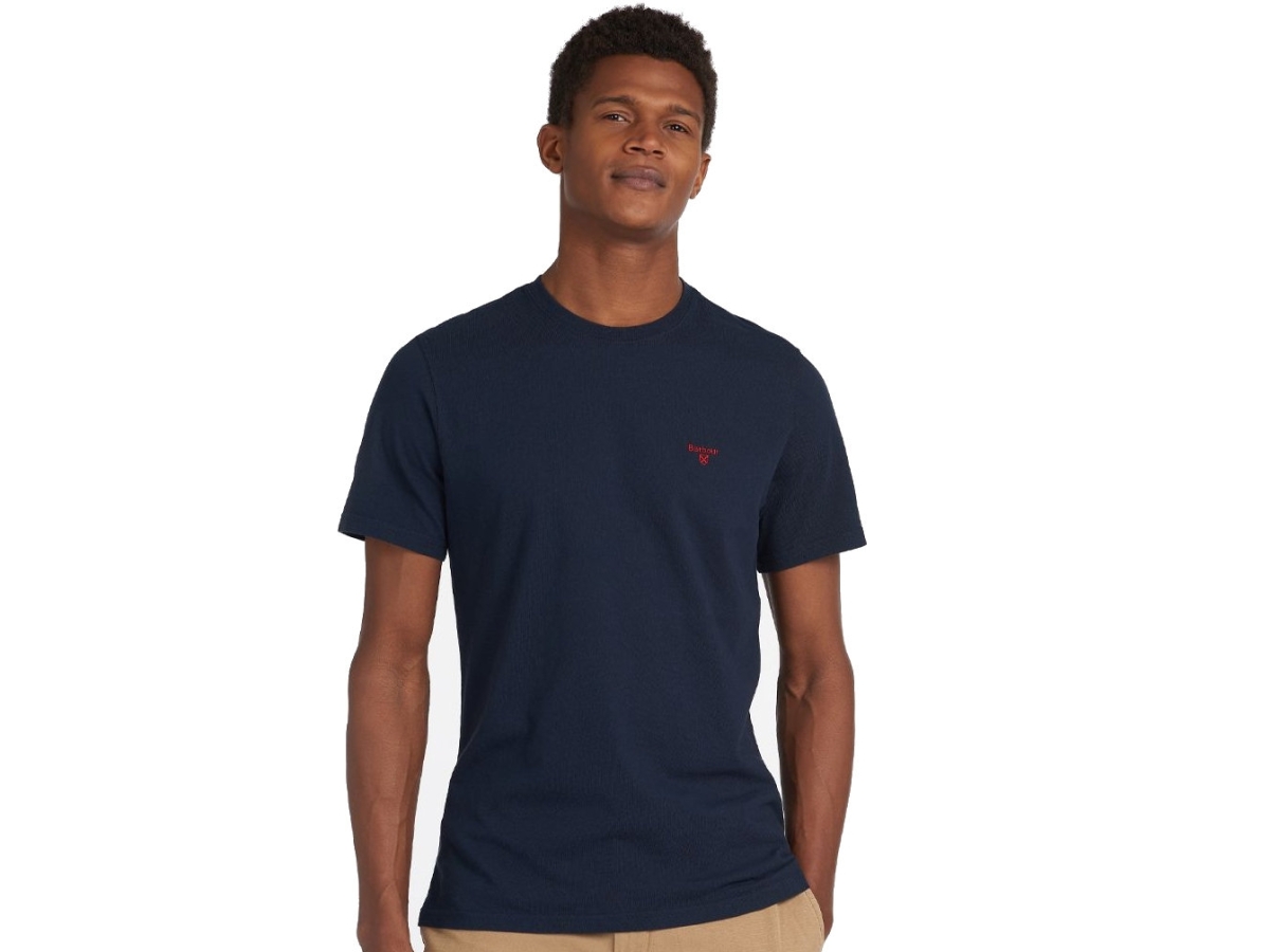 barbour navy essential sport t shirt