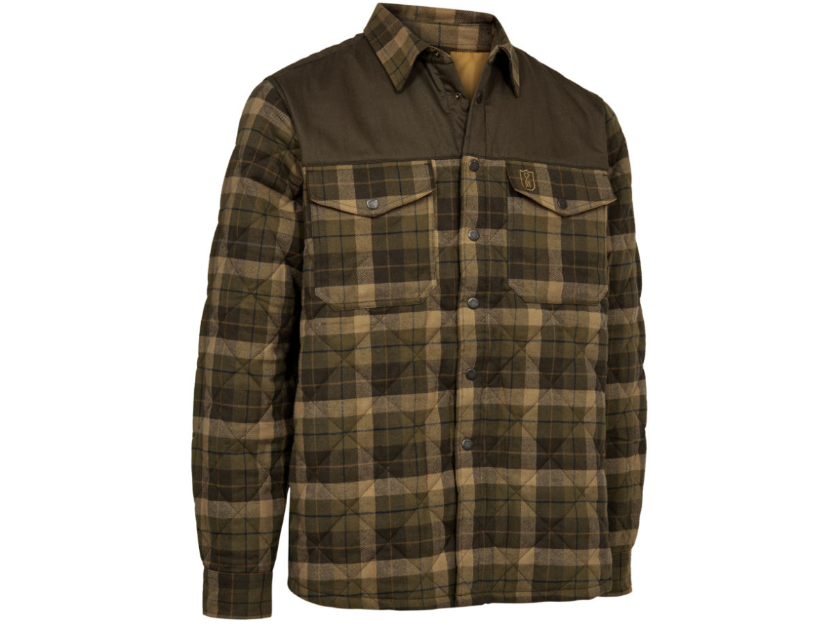 Deerhunter Elbert Padded Shirt Brown Check Main Image deerhunter elbert padded jacket shirt brown checked