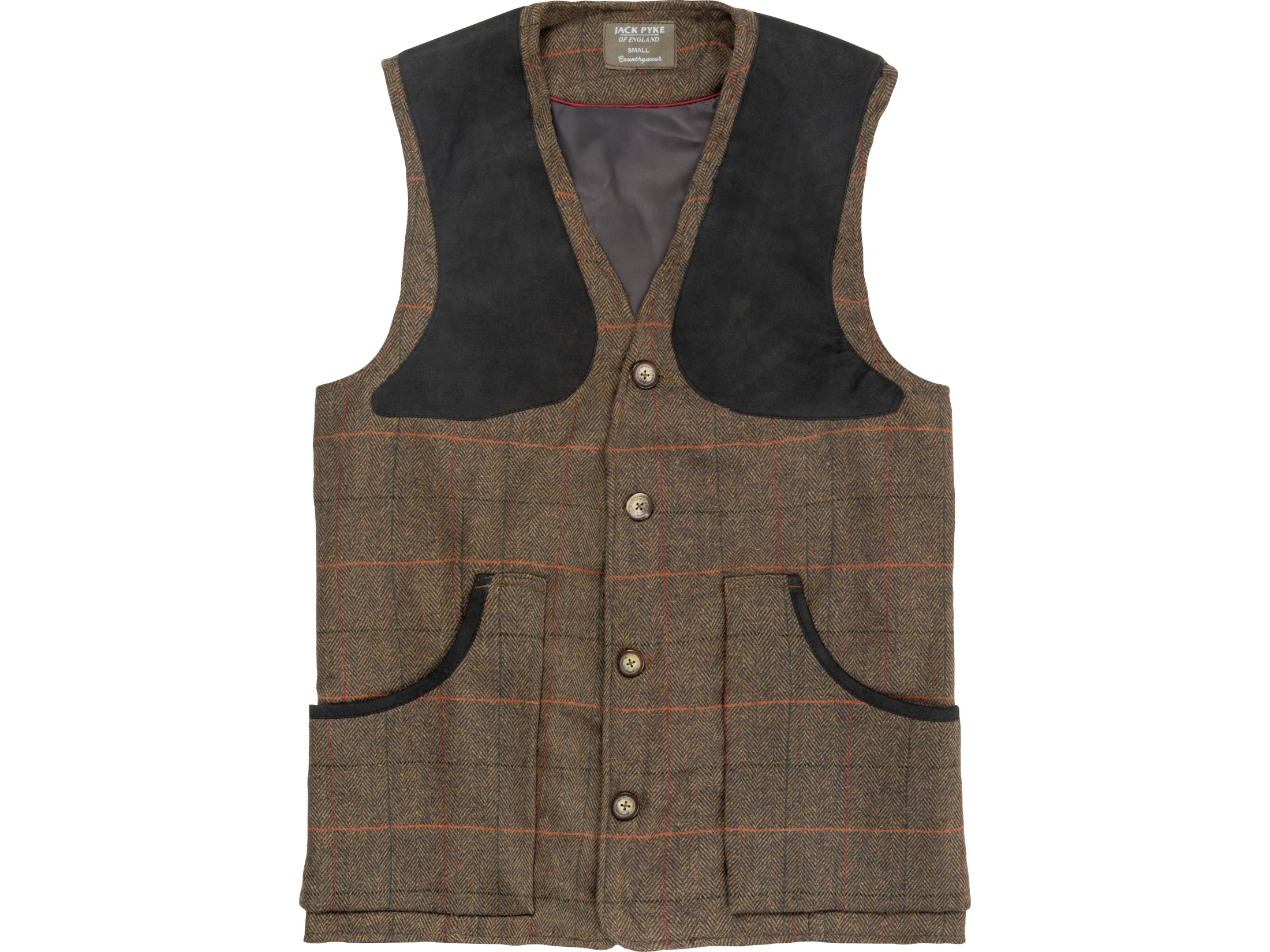brown tweed check vest jack pyke