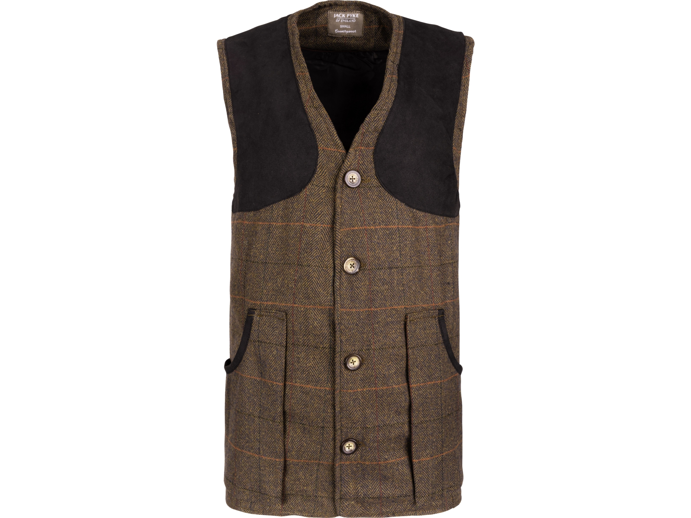 jack pyke vest brown tweed check