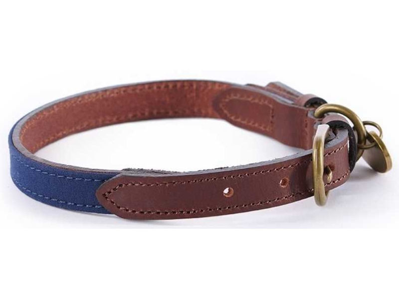 Le Chameau Blue Leather Dog Collar