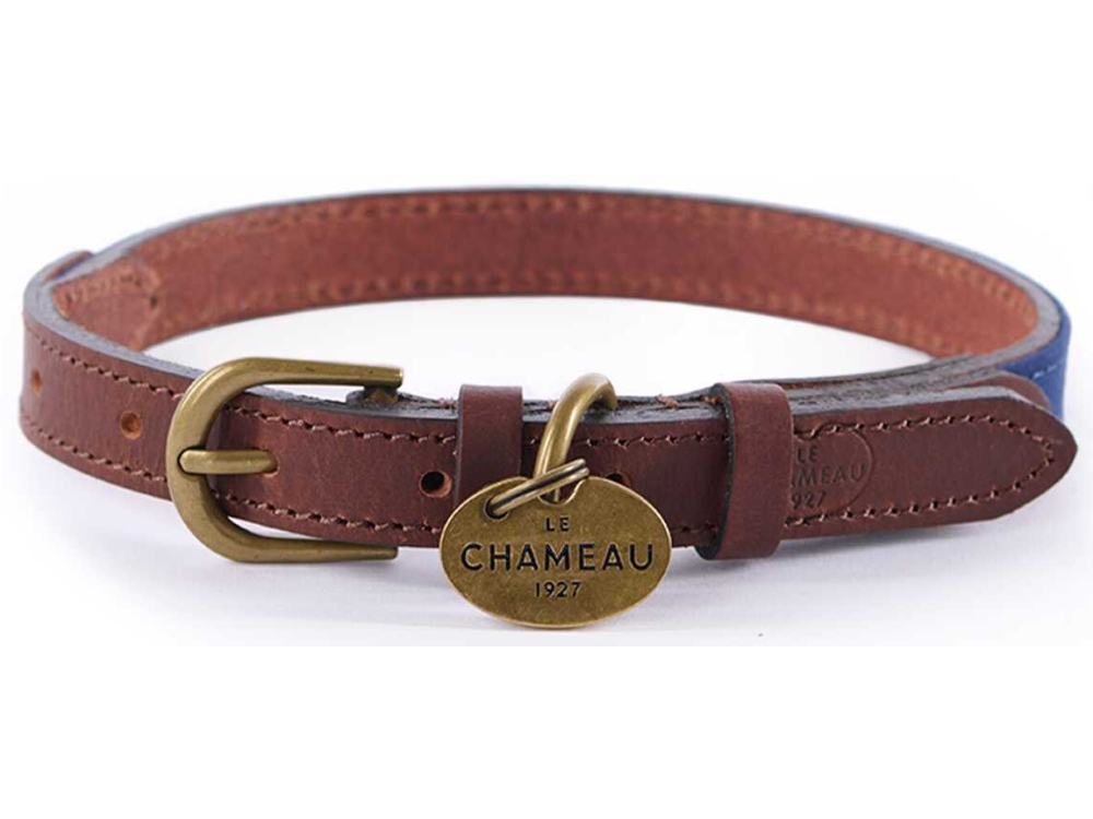 Le Chameau Waxed Cotton & Leather Dog Collar