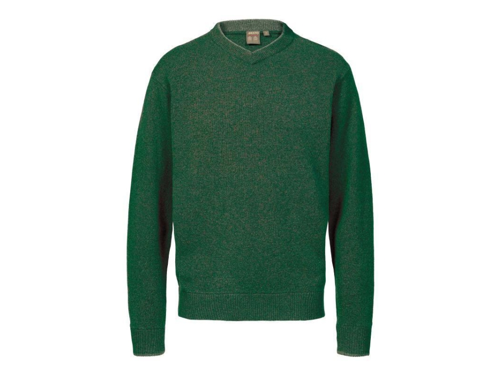 Musto Country V-Neck Deep Green Lambswool Jumper