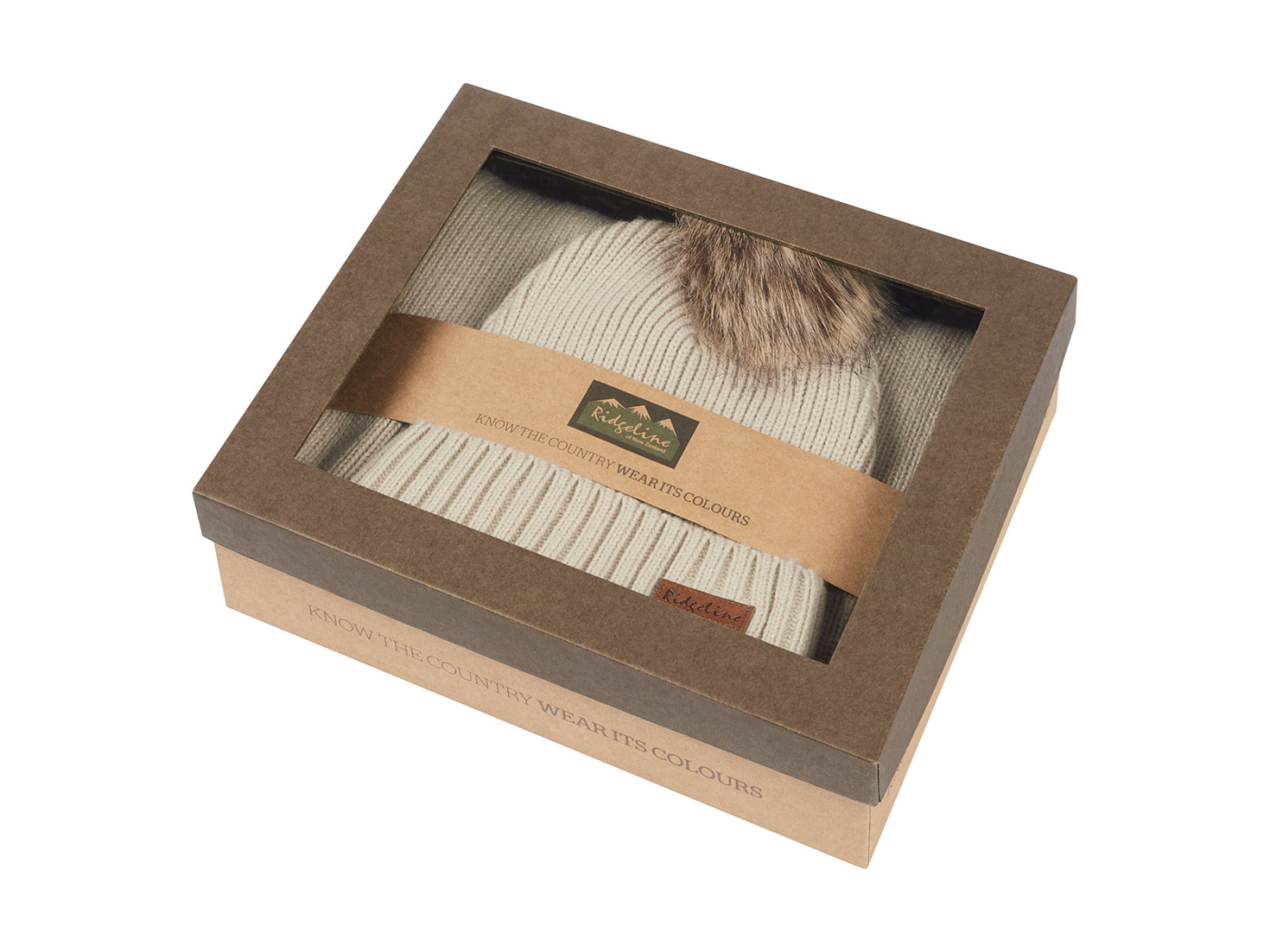 Ridgeline Baltic Bobble Hat & Scarf Set Sand Main Image ridgeline baltic bobble hat and scarf set sand