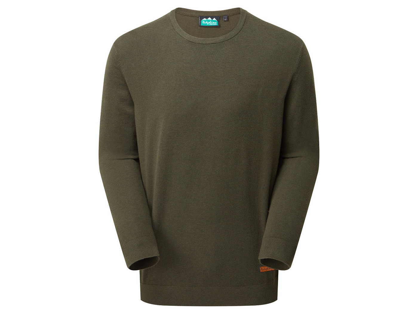 Ridgeline Mens Hartland Crew Neck Jumper Deep Forest Main Image deep forest green hartland crew neck jumper ridgeline mens
