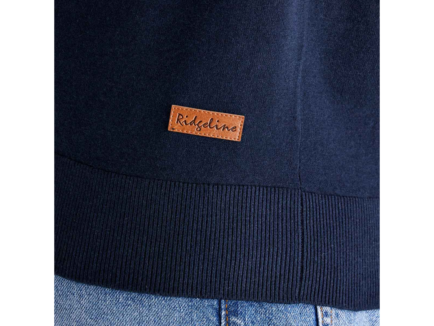 hartland ridgeline crew neck jumper navy