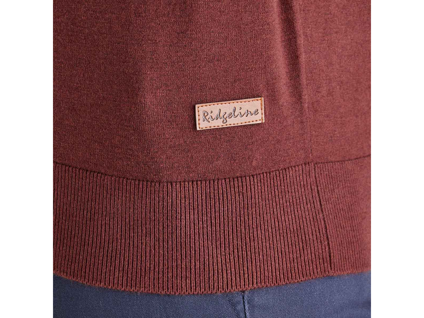 mens ridgeline hartland oxblood quarter zipped jumper