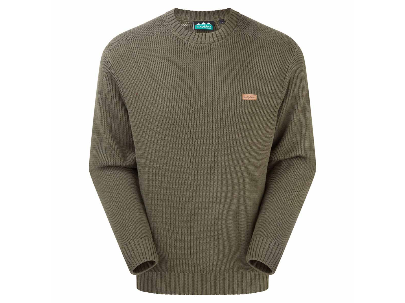 Ridgeline Mens Journeyman Knit Jumper Moss Main Image ridgeline mens journeyman knit jumper crew neck moss