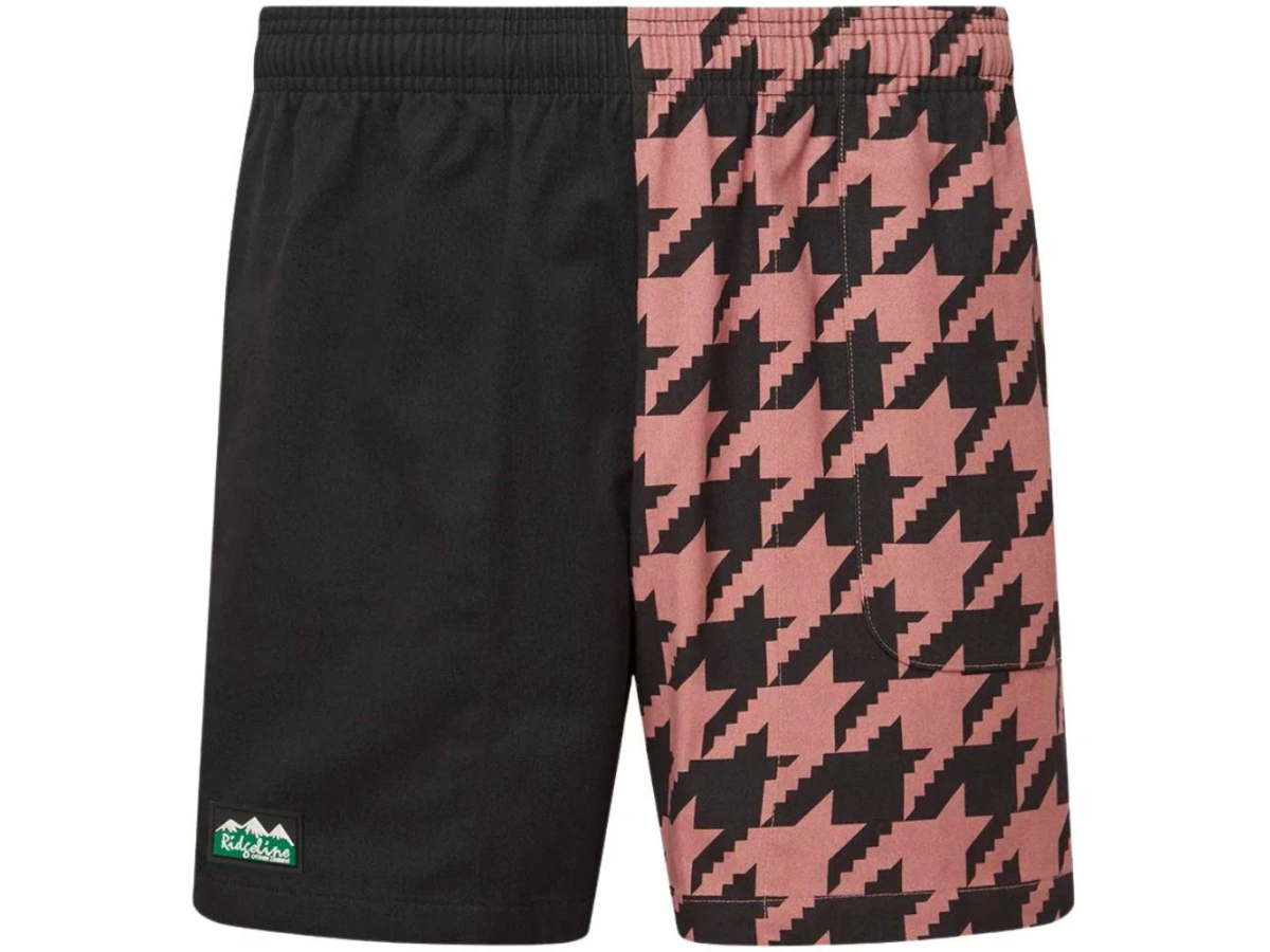 backslider ridgeline black print houndstooth rugby shorts new ss26