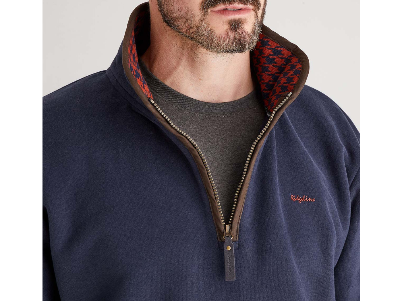 ridgeline brancaster navy quarter zip