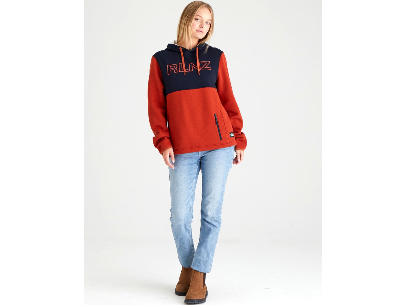 ladies south island hoodie russet mix