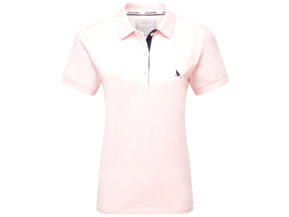 schoffel st ives pale pink ladies polo shirt