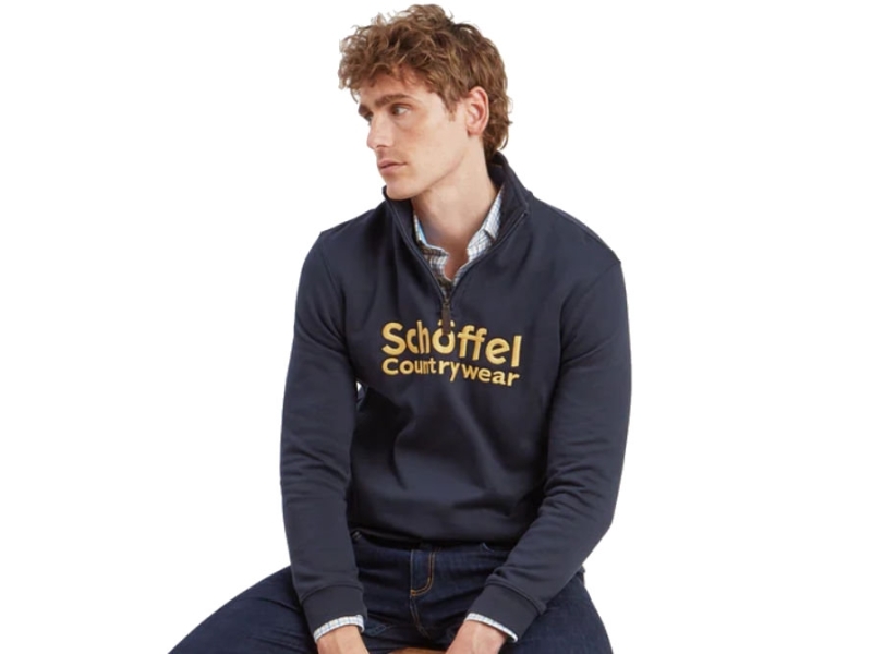 schoffel bude navy quarter zip