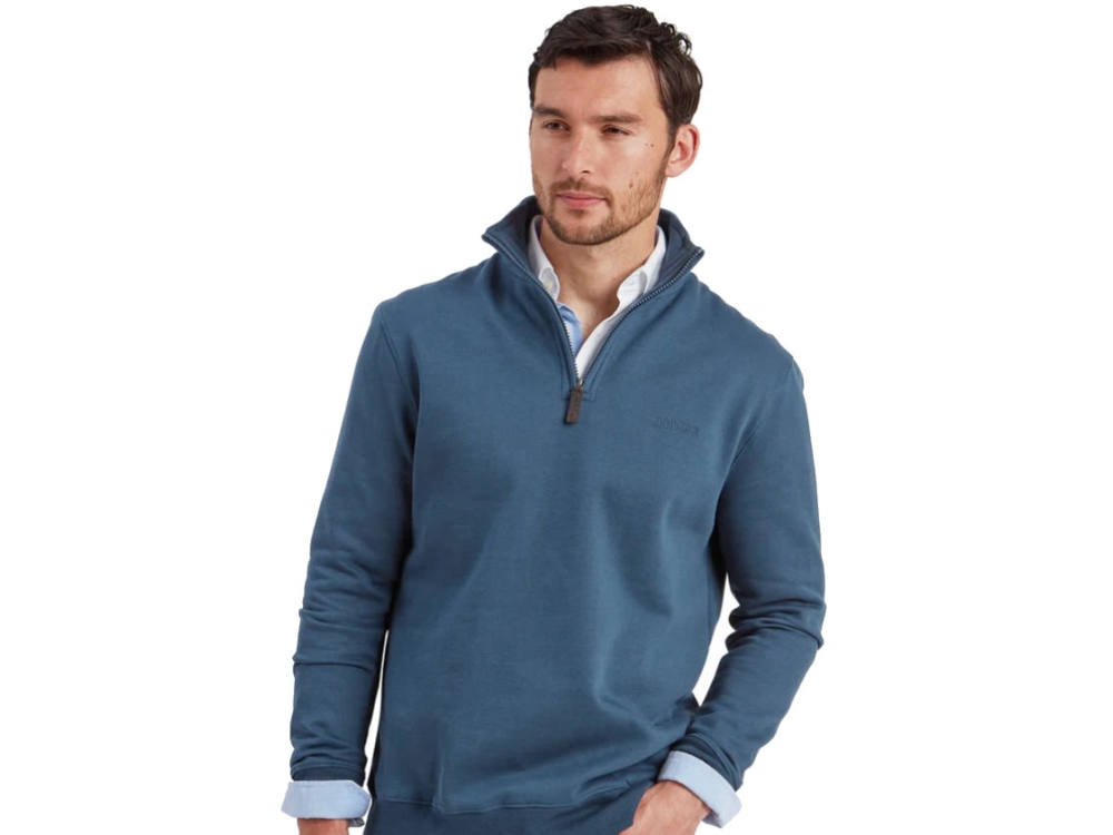 schoffel st merryn petrol blue quarter zip