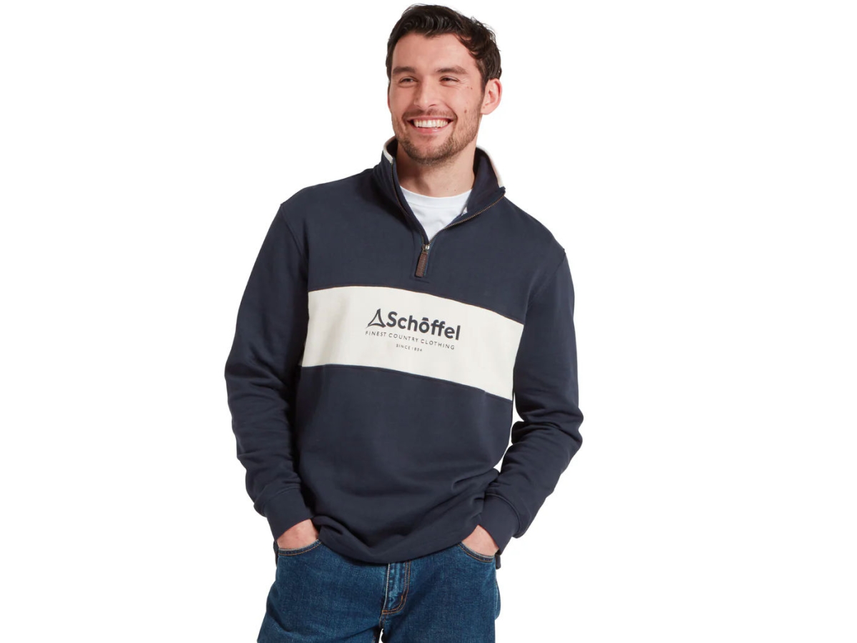 schoffel trencrom quarter zip navy stone