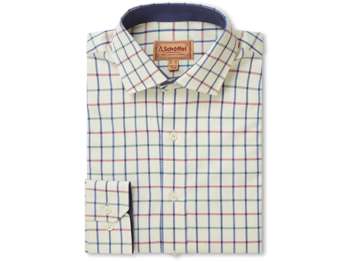 Schoffel Baconsthorpe Tailored Navy/Green/Red Check Shirt