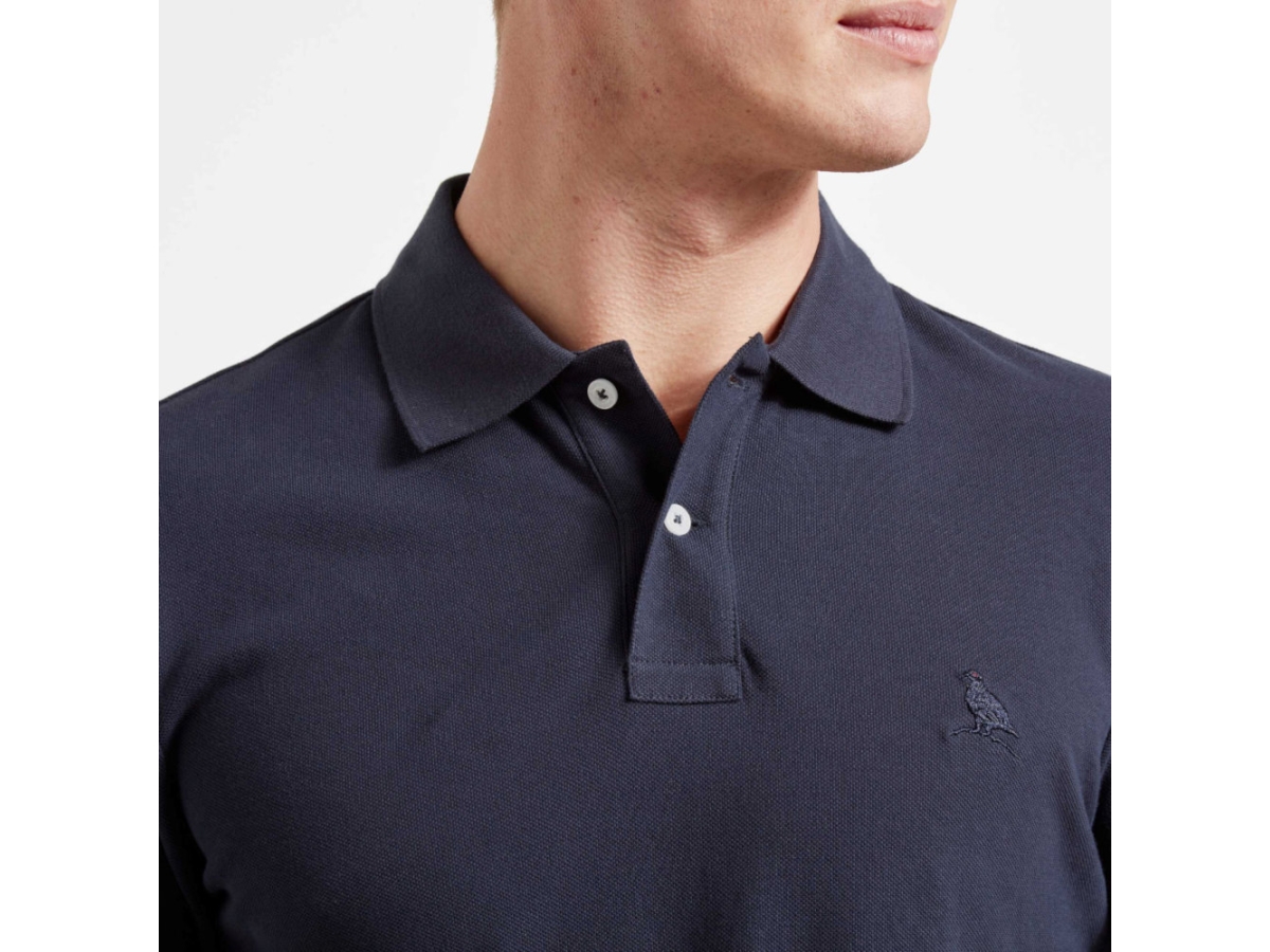 schoffel st ives long sleeve navy polo shirt