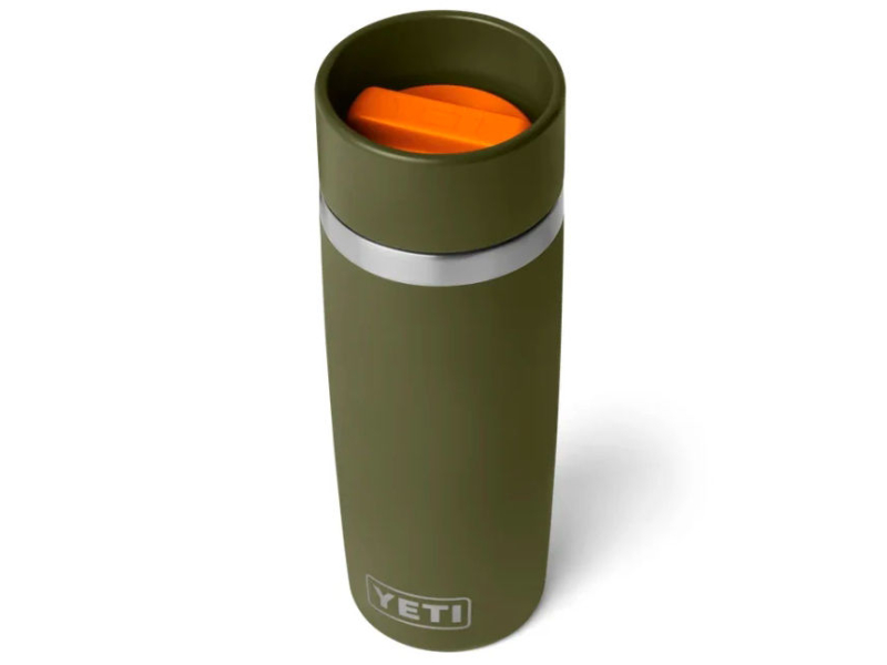 yeti rambler 16oz travel bottle commuter cap olive/king crab orange