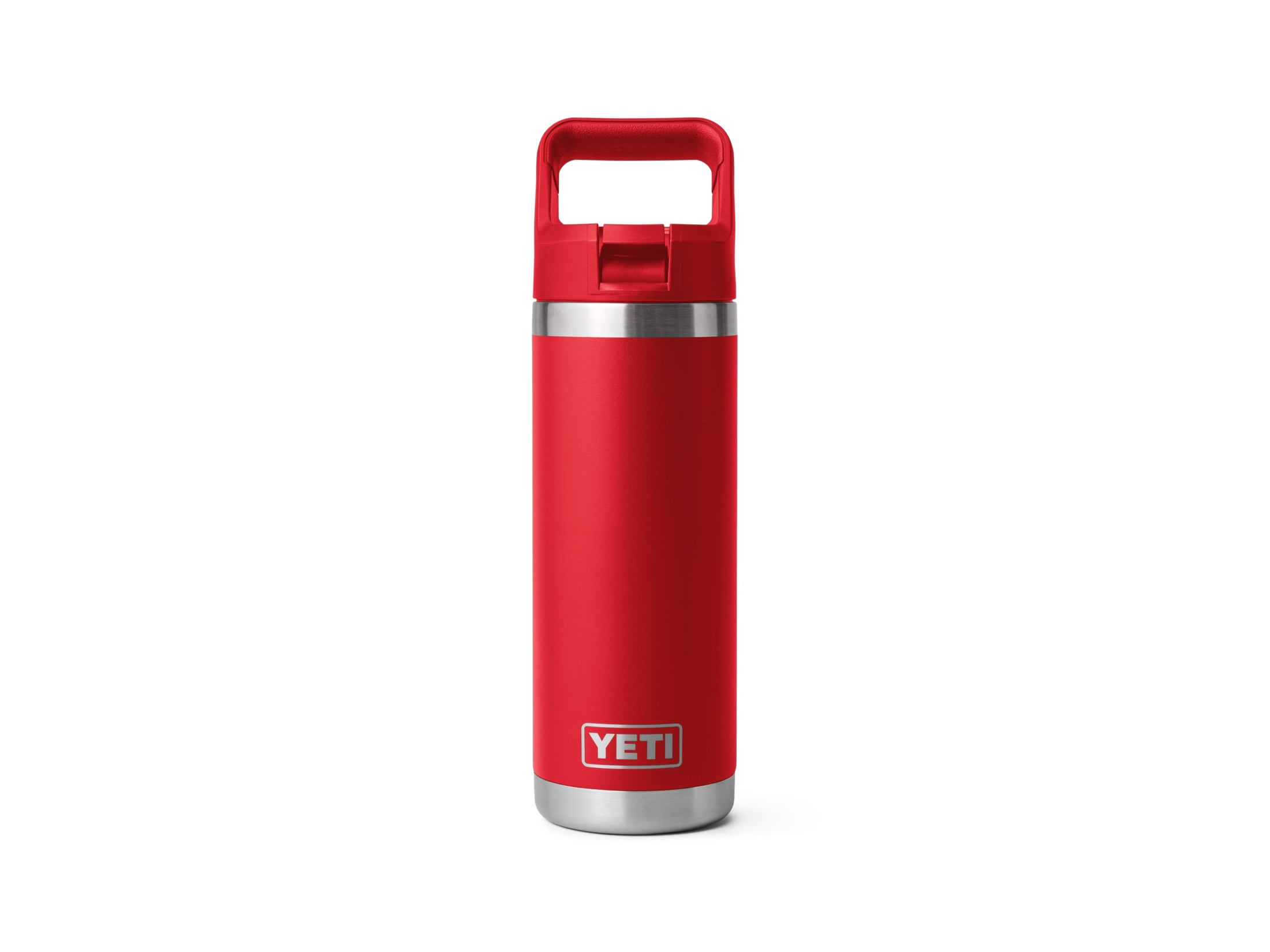 YETI Rambler 18oz Bottle Rescue Red Main Image yeti rambler 18oz straw cap rescue red