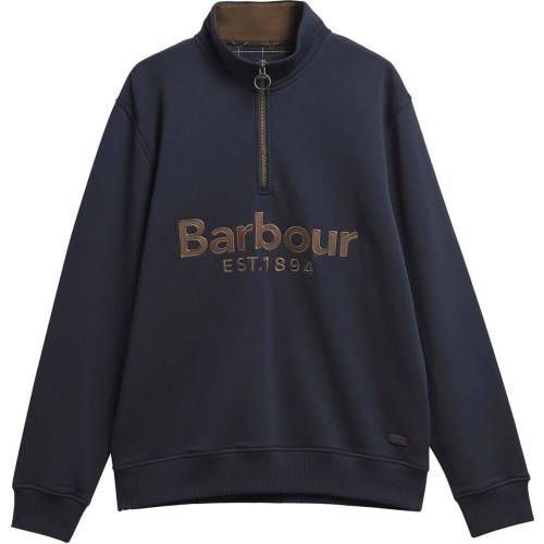 barbour fosse half zip sweatshirt navy