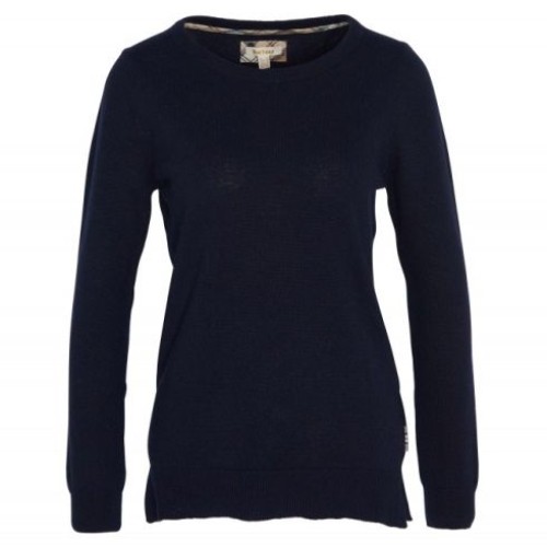 barbour pendle navy crew neck jumper