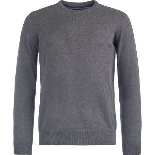 barbour pima cotton crew neck jumper charcoal
