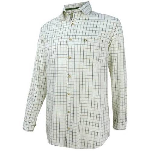 hoggs balmoral luxury tattersall shirt green/brown