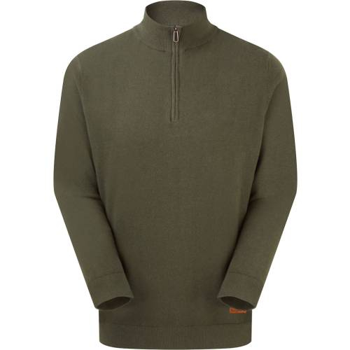 ridgeline mens hartland quarter zip zipped deep forest jumper