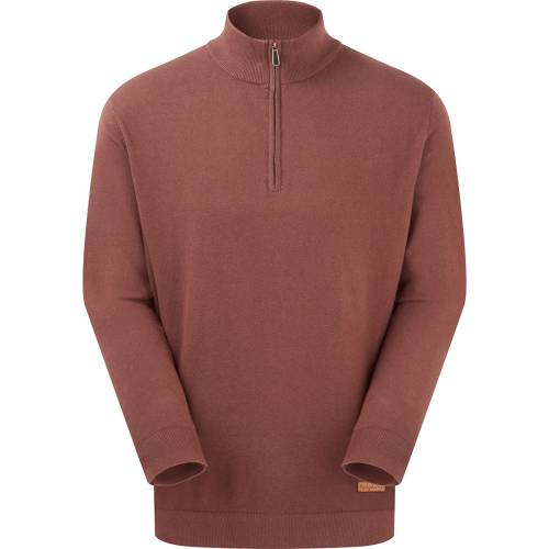 ridgeline mens hartland oxblood quarter zipped zip jumper