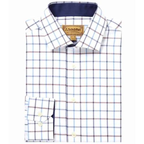 schoffel baconsthorpe tailored vintage navy check shirt