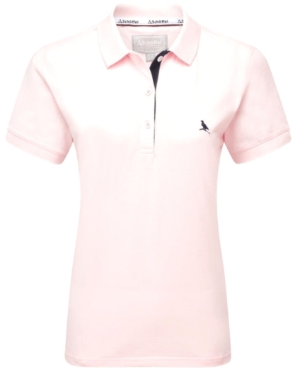 schoffel st ives pale pink ladies polo shirt