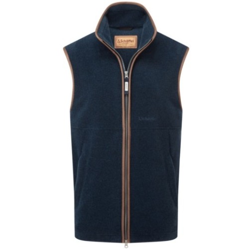 schoffel oakham petrol blue fleece gilet