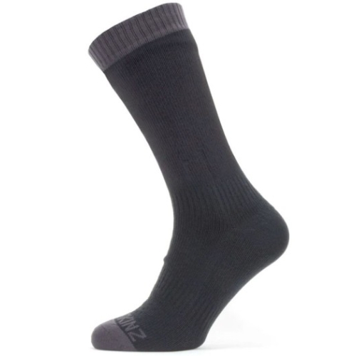 sealskinz waterproof warm weather mid length grey black socks