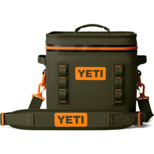 yeti flip hopper 12 soft cooler olive/king crab orange
