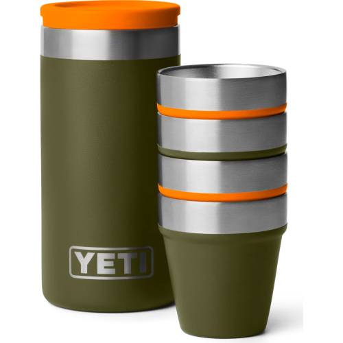 yeti shot glasses olive and king crab orange